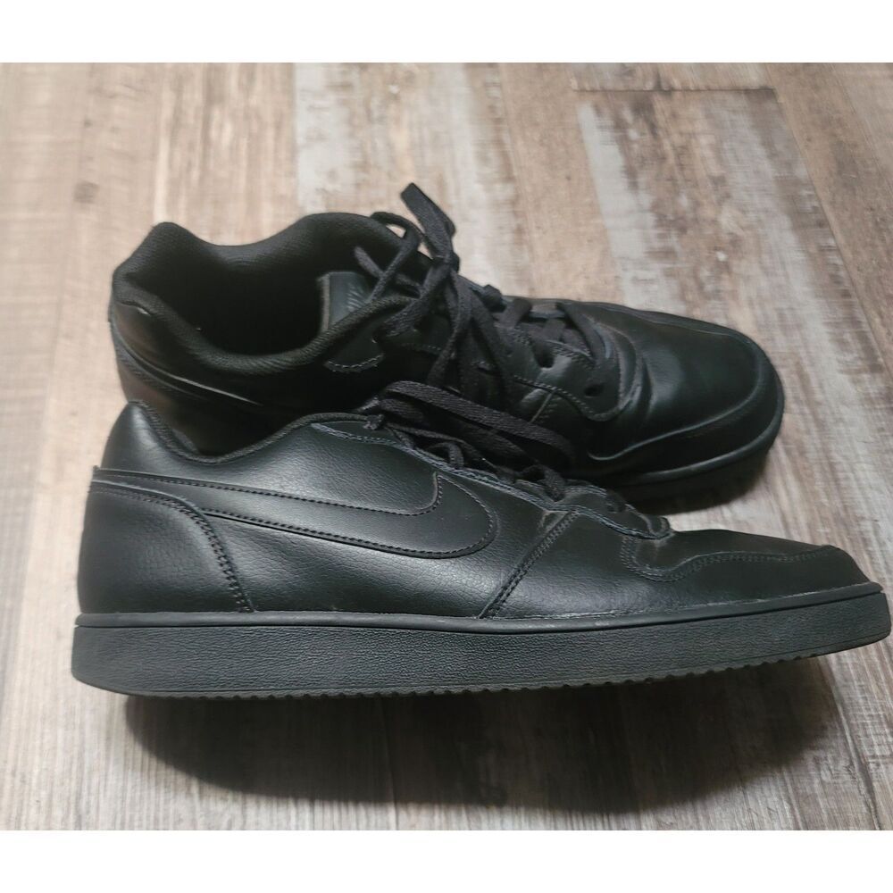 Nike Ebernon Low Mens Size 13 Black Leather AQ1775-003 - Picture 1 of 6